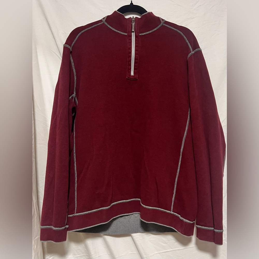 Tommy Bahama Flipshore Half Zip Reversible Sweatshirt Sweater Cozy Office Cotton - Picture 10 of 13